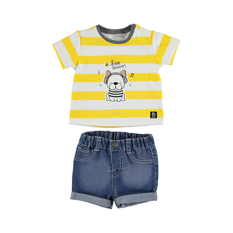 Denim Shorts set - Yellow