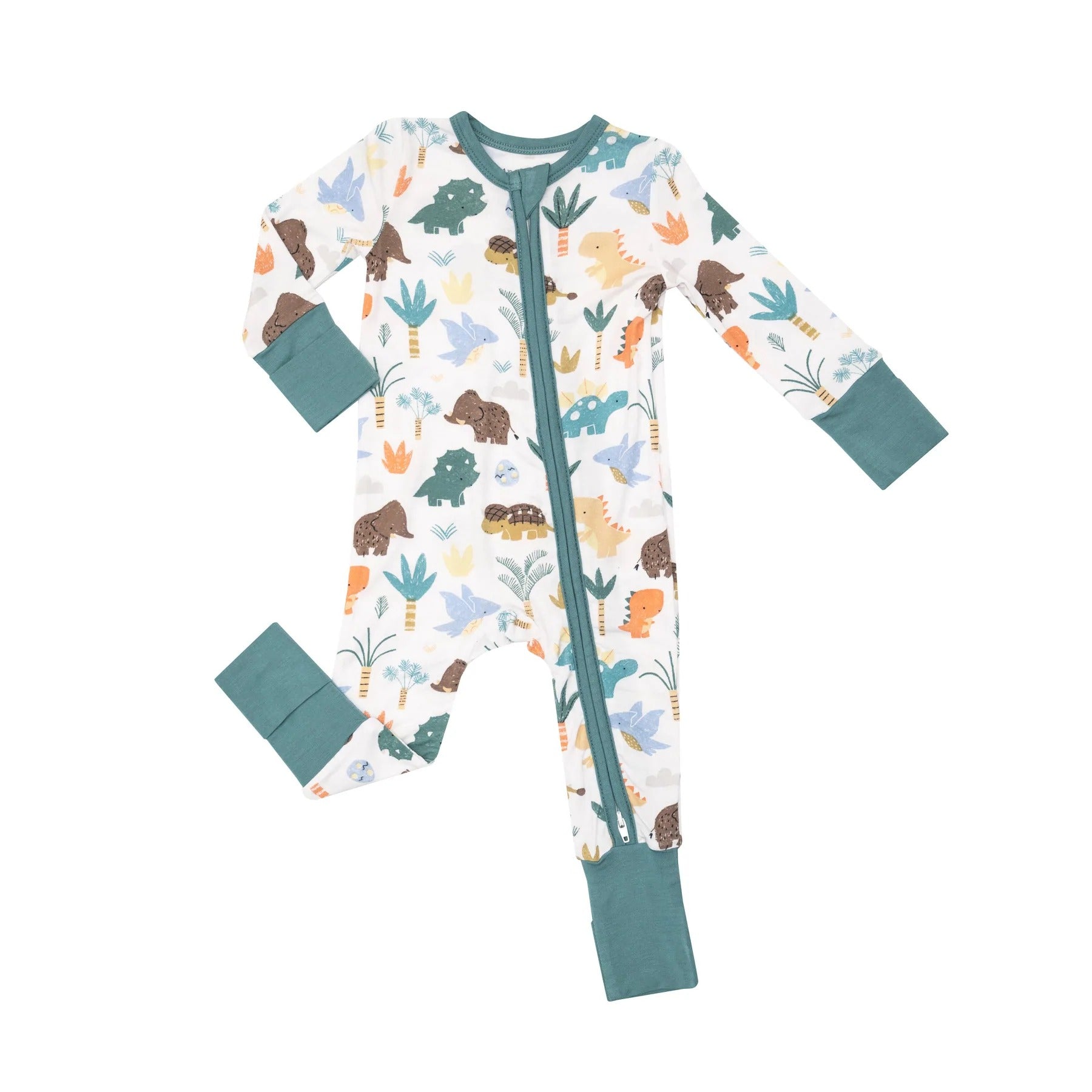 Bamboo Zipper Romper - Cute Dino