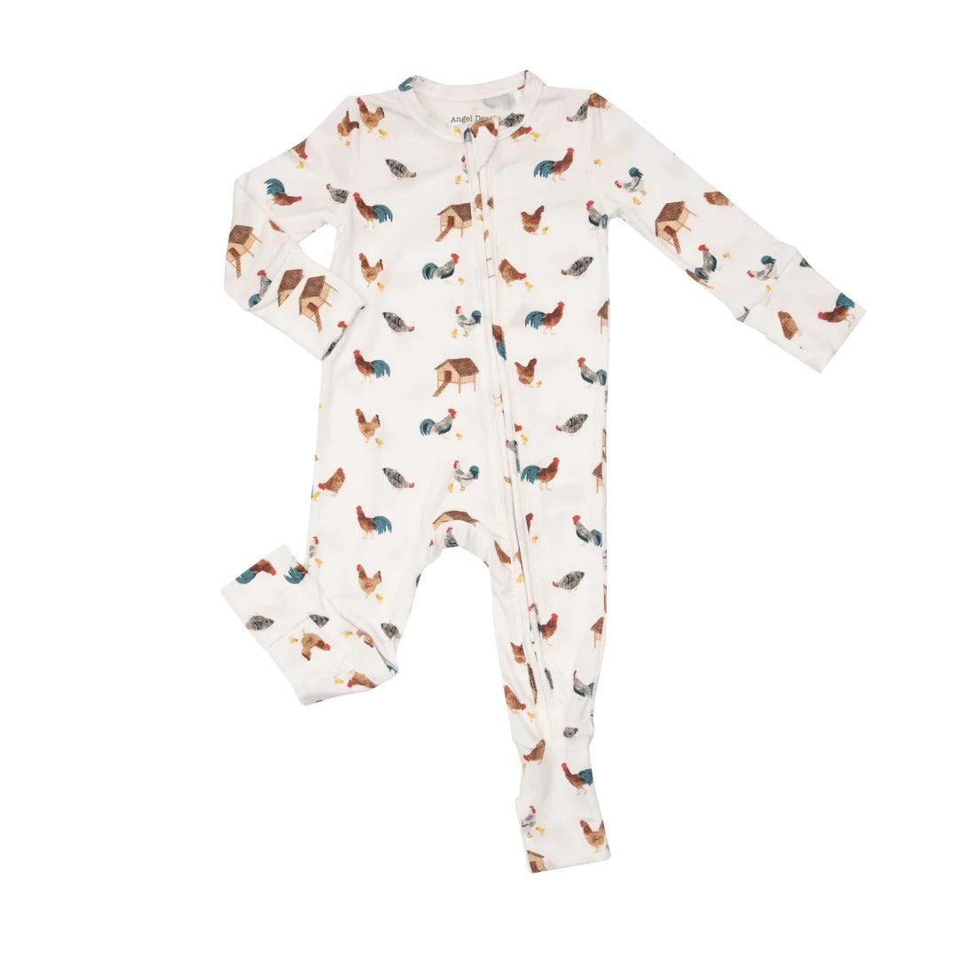 Bamboo Zipper Romper - Chicken Coops