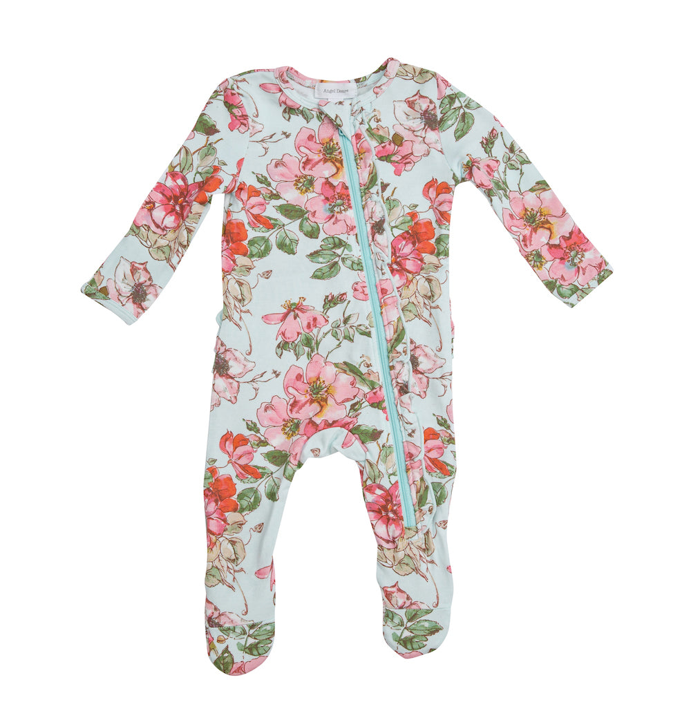 Angel Dear Woodland Rose Ruffle Footie - 6-9 Months