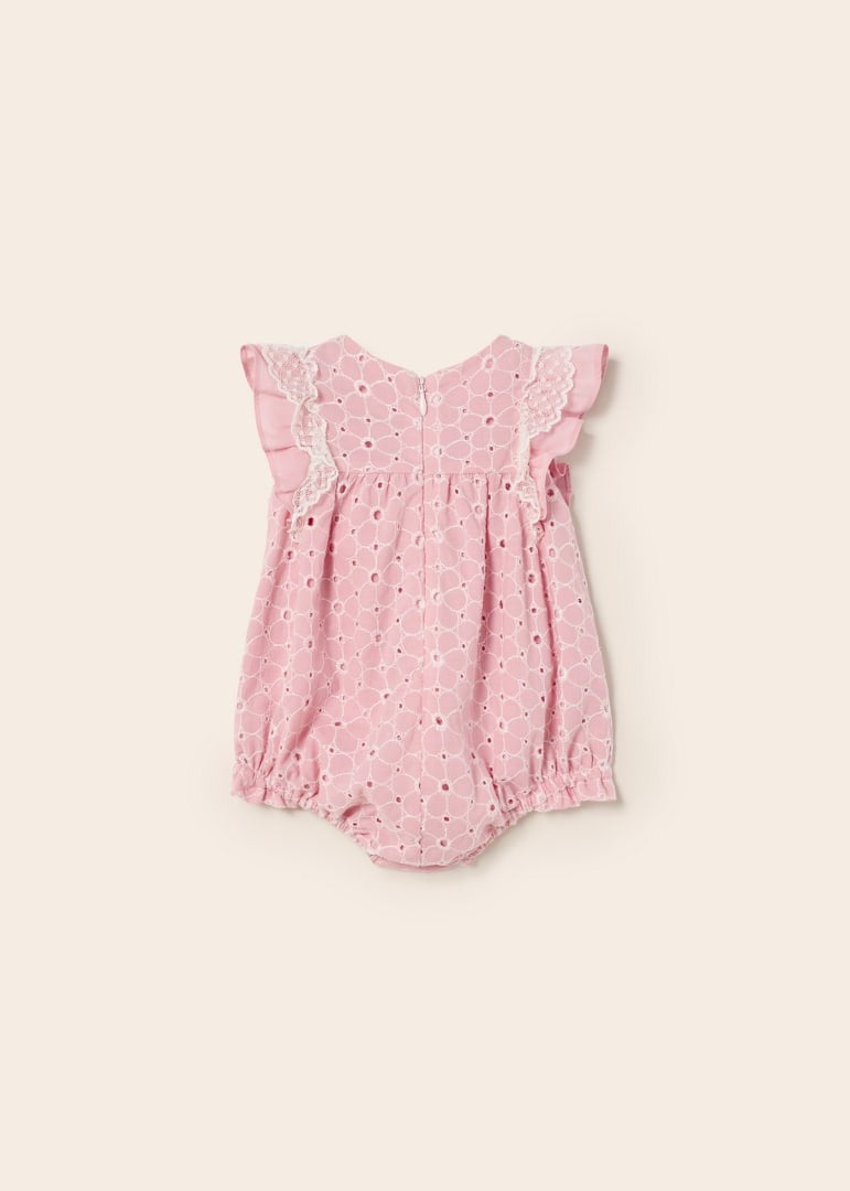 Cotton Printed Romper - Blush