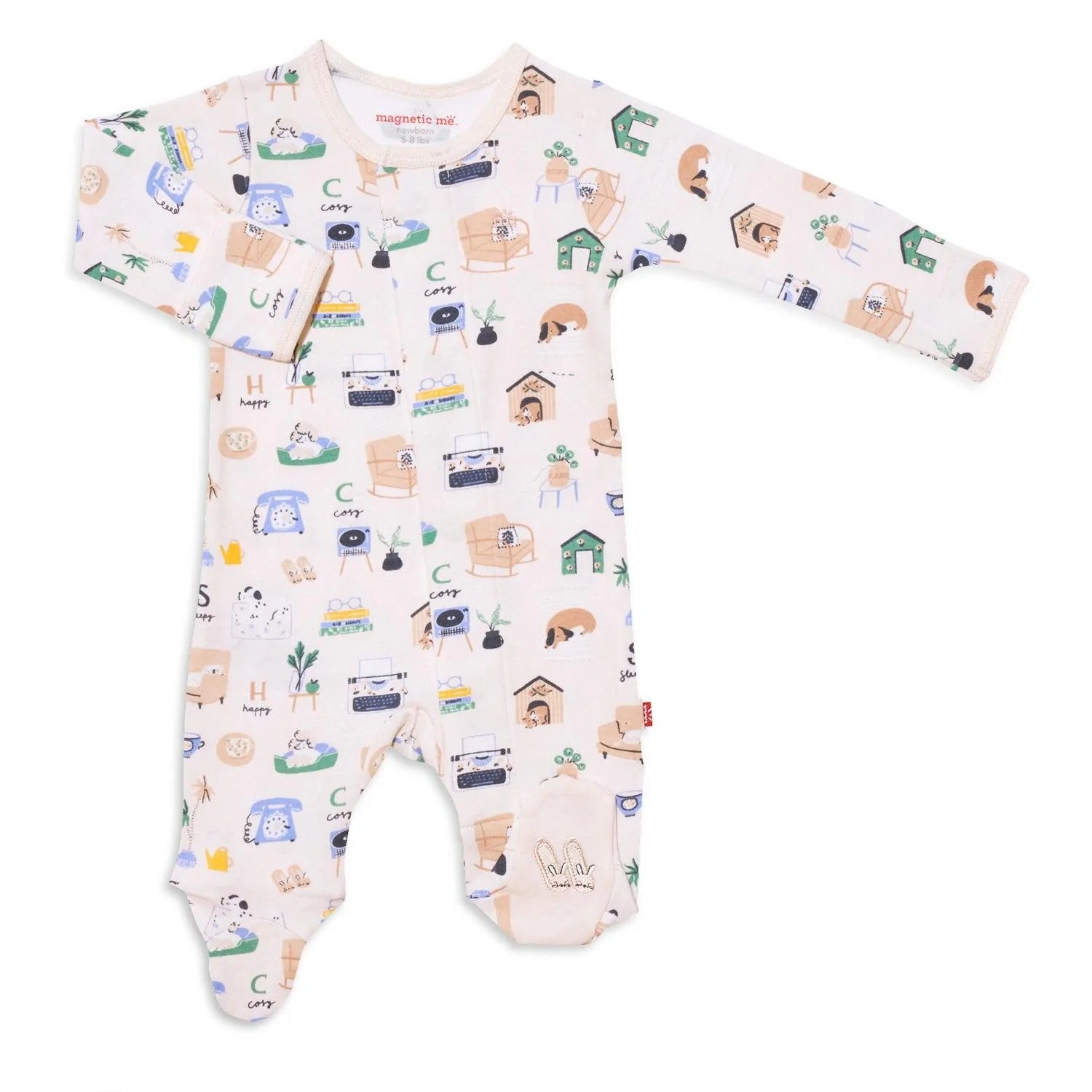 cozy days organic cotton magnetic footie