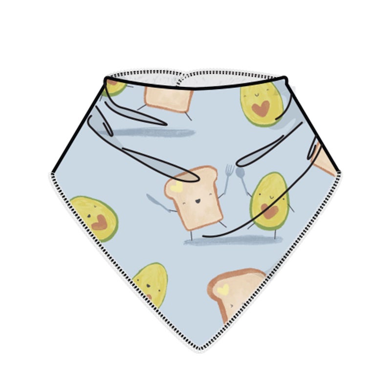 Avocado + Toast Blue Bandana Bib