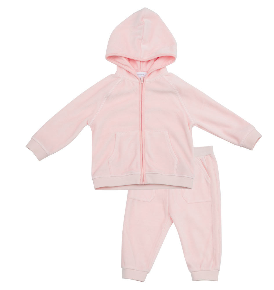 Angel Dear Pink Velour Jogging Suit - 6-12 Months