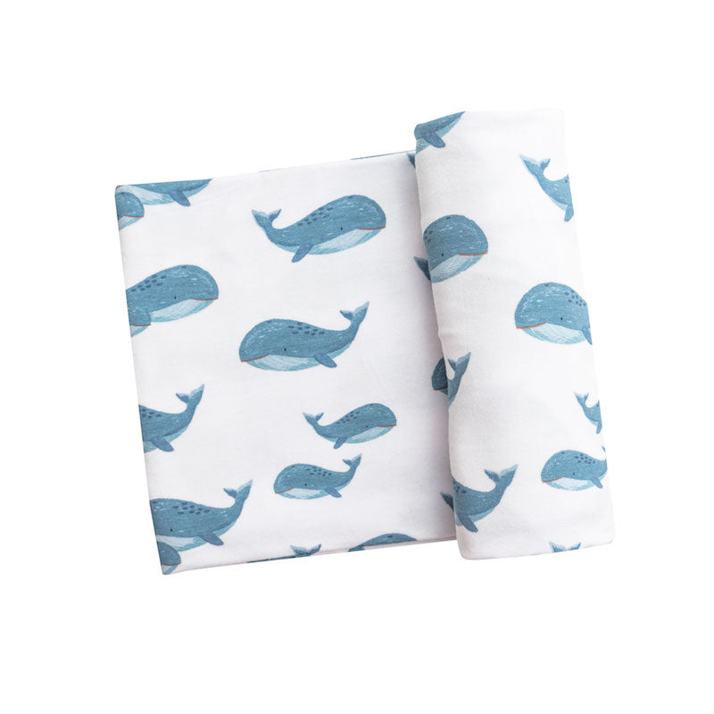 Blue Whales Swaddle Blanket