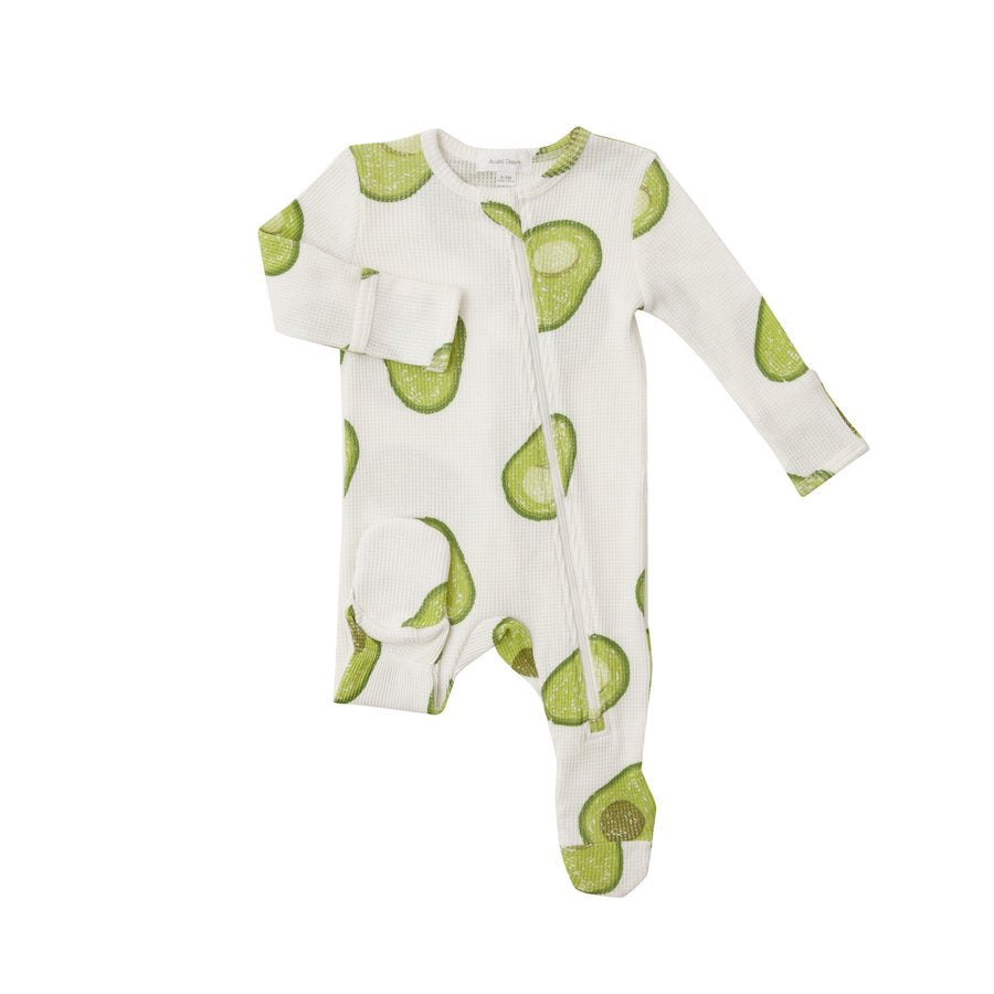 Avocado Thermal Zipper Footie - Newborn