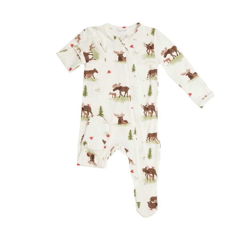 Angel Dear Moose Zipper Footie - Newborn