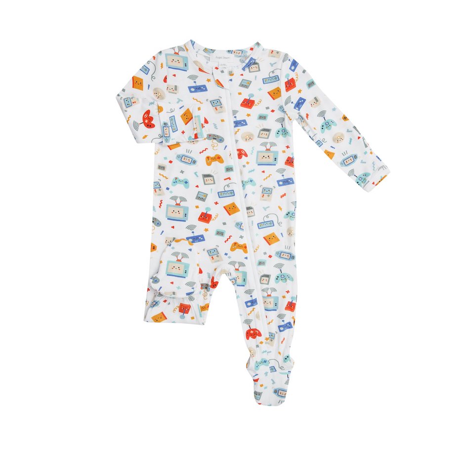 Angel Dear Retro Gaming Zipper Footie - 3-6 Months