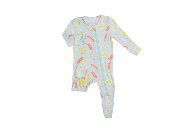 Angel Dear Bacon & Eggs Zipper Footie - 0-3 Months