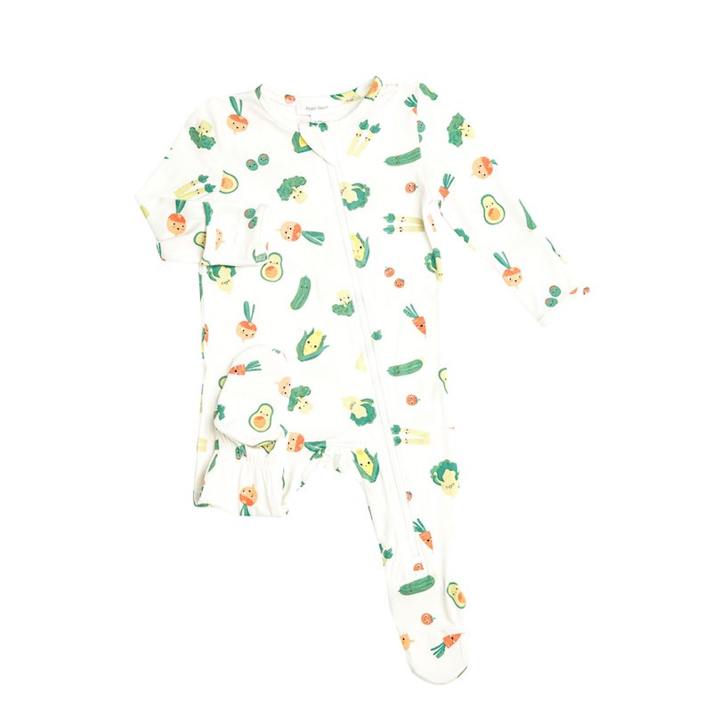 Angel Dear Healthy Greens Zipper Footie - Newborn