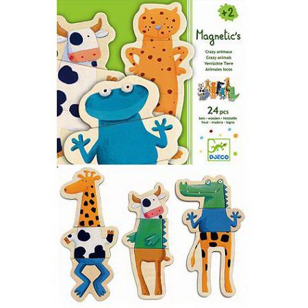 Crazy Animal Mix & Match Wooden Magnets