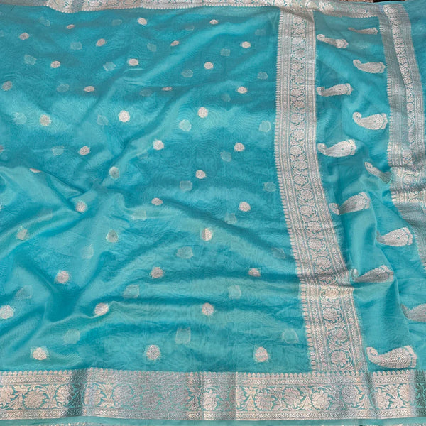 Pure Banarasi Handloom Khaddi Georgette Silk Saree with Zari Work ( le –  fab-persona