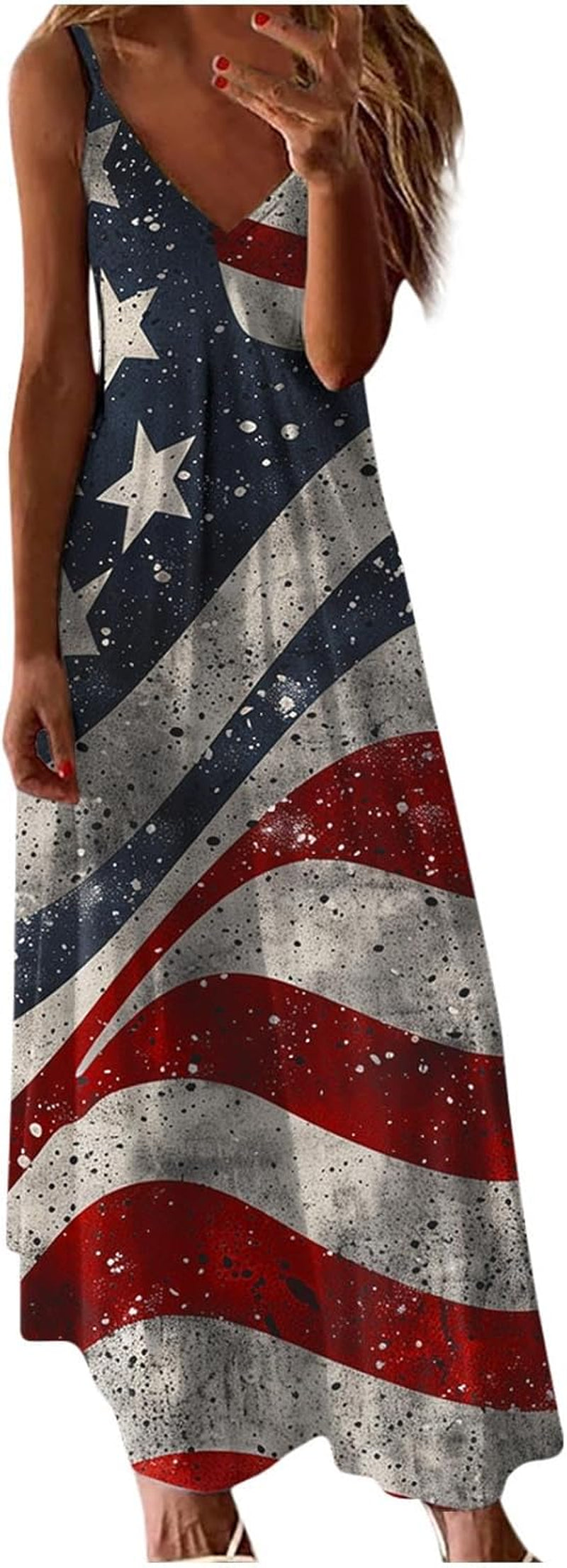 Trendy Stars & Stripes Maxi Dress - Patriotic Summer Sundress - Image 24