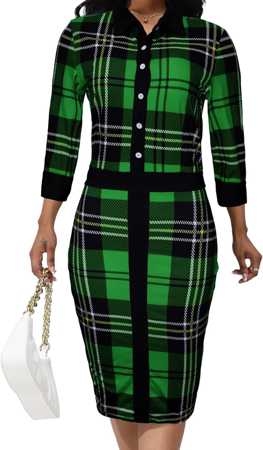 Chic 3/4 Sleeve Bodycon Mini Dress for Women in Business - Image 7