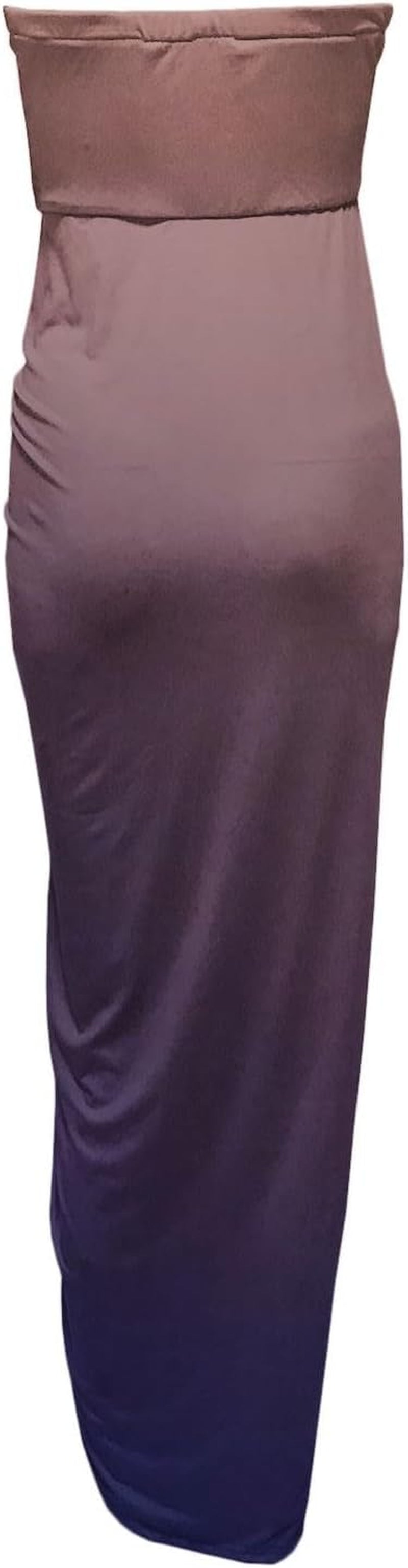 Strapless High Waist Beach Maxi Dress with Asymmetrical Wrap Detail - Image 4