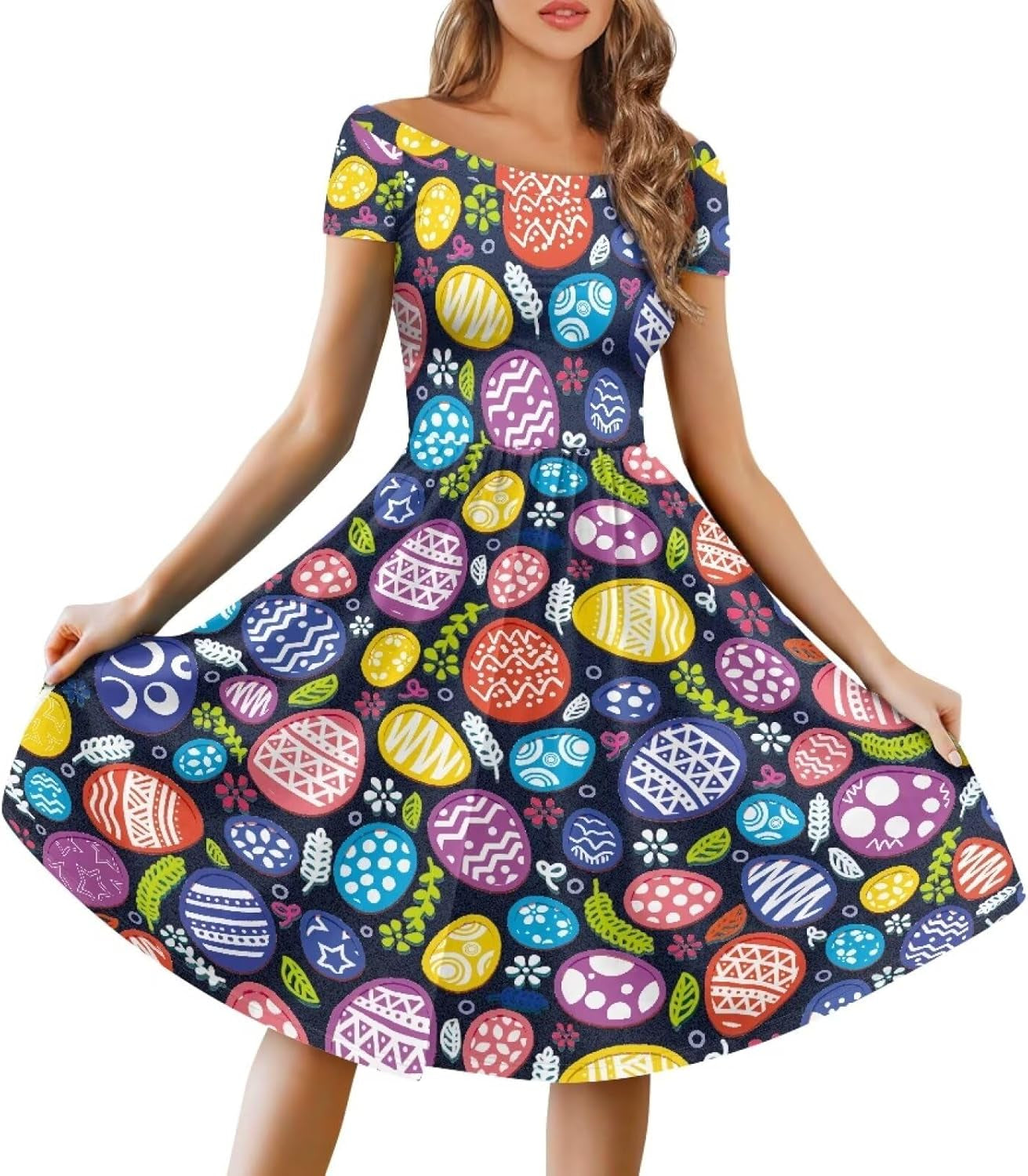 Boho Chic Off-Shoulder Midi Sundress - Size S-4XL - Image 12