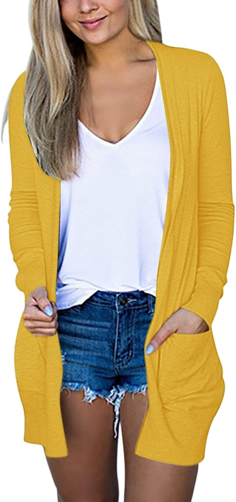 Cozy Plus Size Open Front Cardigan with Pockets - Image 36