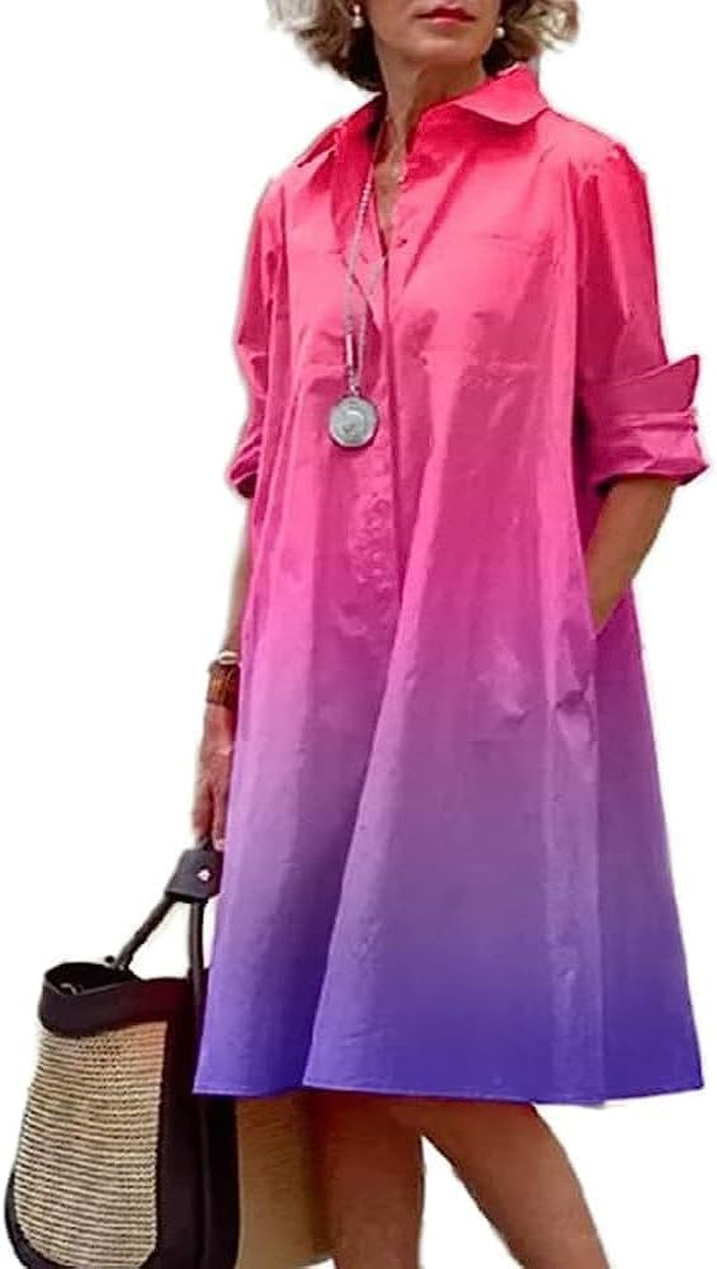 Chic Plus Size Linen Shirt Dress with Pockets - Image 10