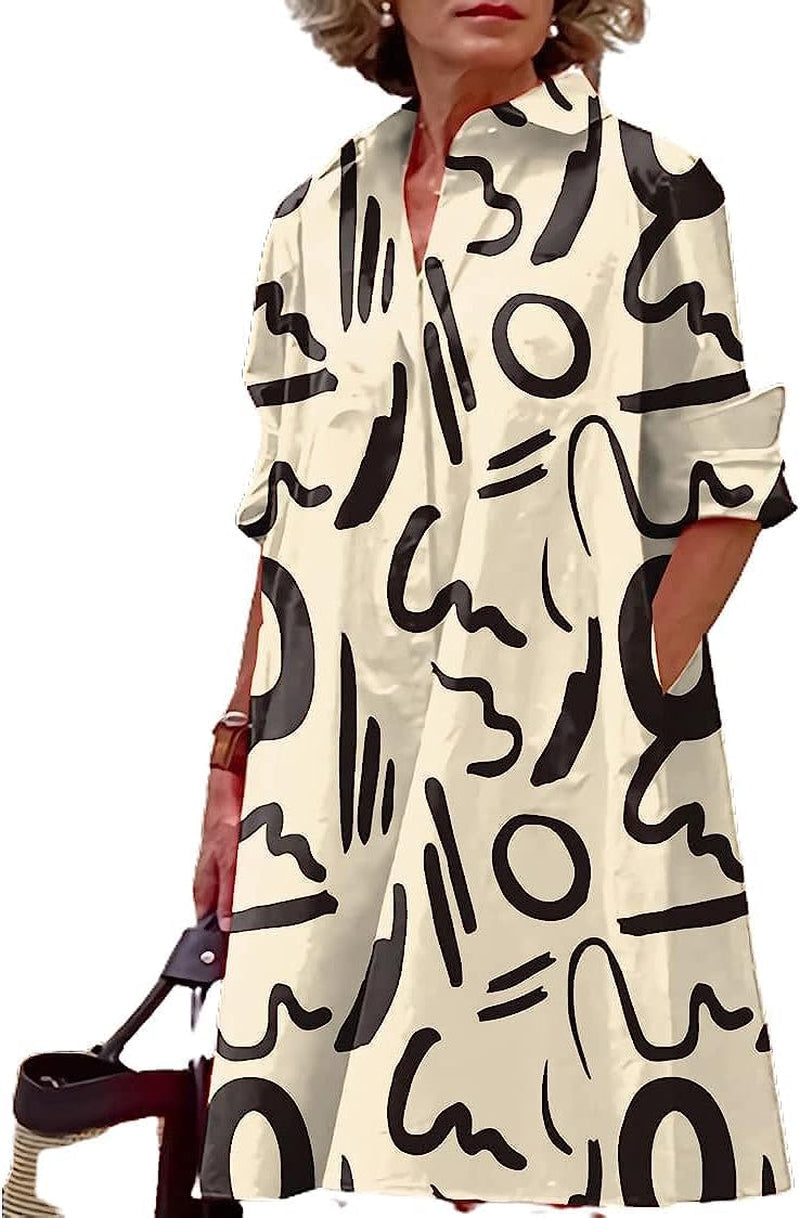 Chic Plus Size Linen Shirt Dress with Pockets - Image 18