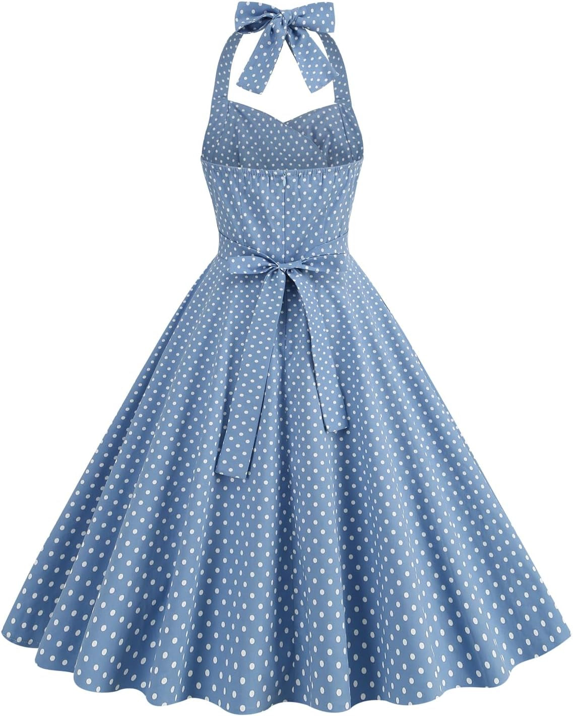 Retro Plaid Halter Swing Dress: 1950s Vintage Style - Image 4