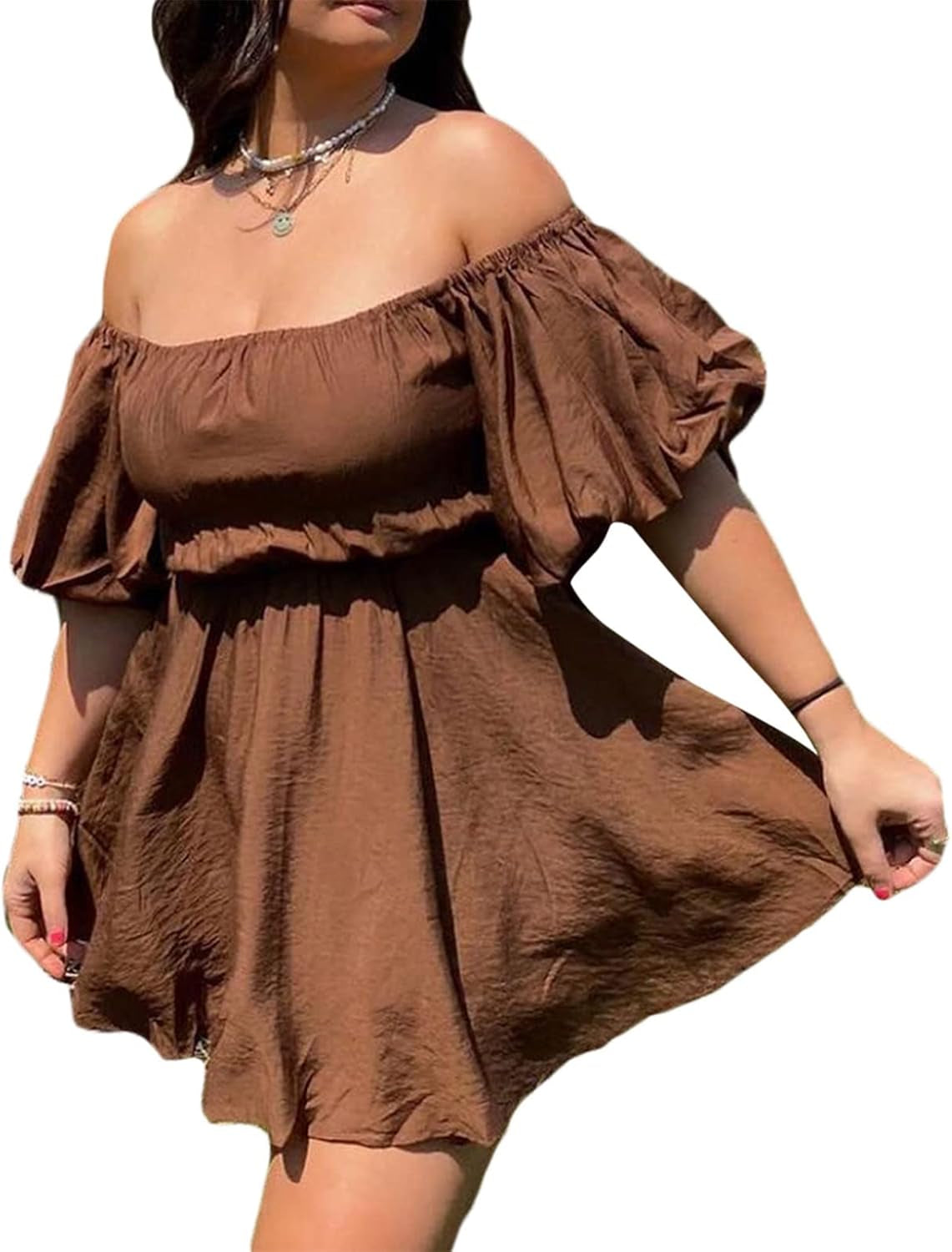 Ruffle Mini Dress: Women's Summer Chic Off-Shoulder Sundress - Image 26