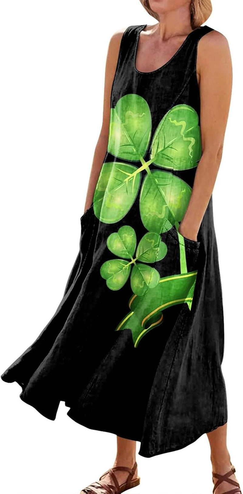 Bohemian Linen Maxi Dress with Pockets for Women - Image 26