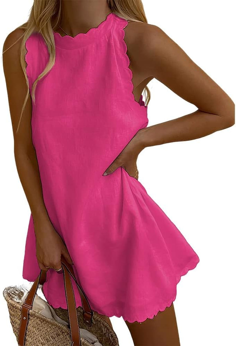 Summer Breeze Sleeveless Mini Dress - Women's Casual Beach Tank Dress - Image 16
