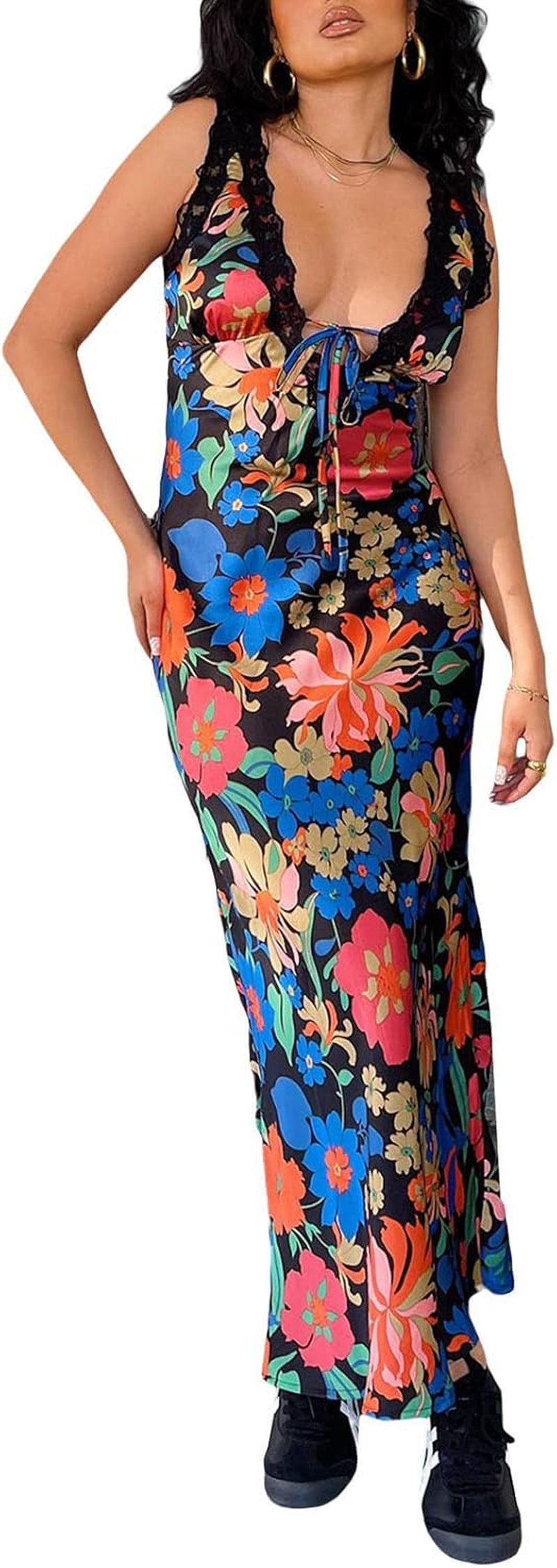 Boho Chic Floral Lace Maxi Dress - Perfect for Summer Parties and Beach Days!