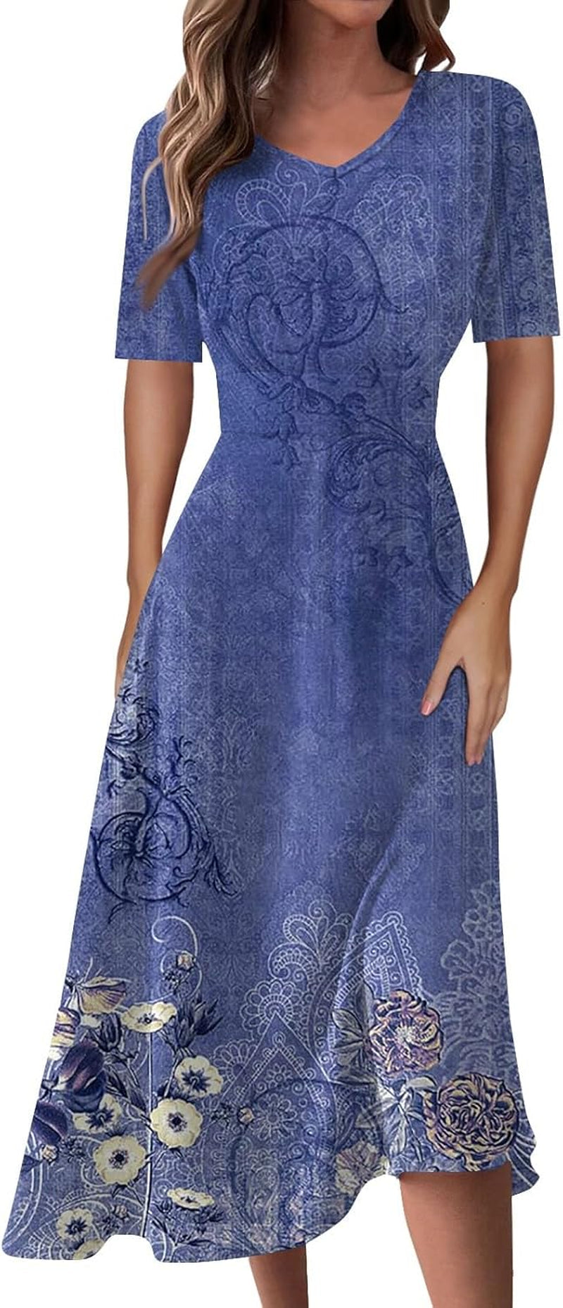 Flattering Flowy Spring Dresses: Stylish V-Neck Plus Size Casual & Cocktail Dresses - Image 24
