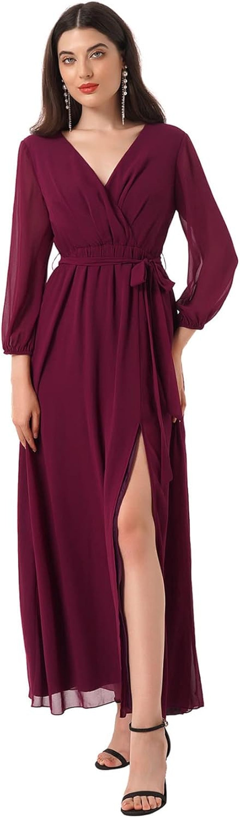 Chic V-Neck Bridesmaid Dress with Side Slit - Perfect for Weddings and Cocktails! - Image 8