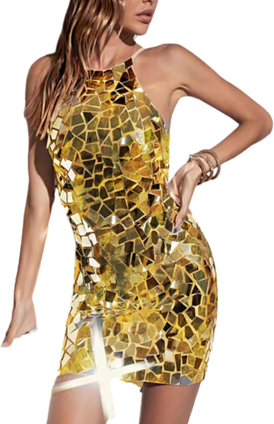 Sparkling Satin Sequin Homecoming Cocktail Dress - Image 6