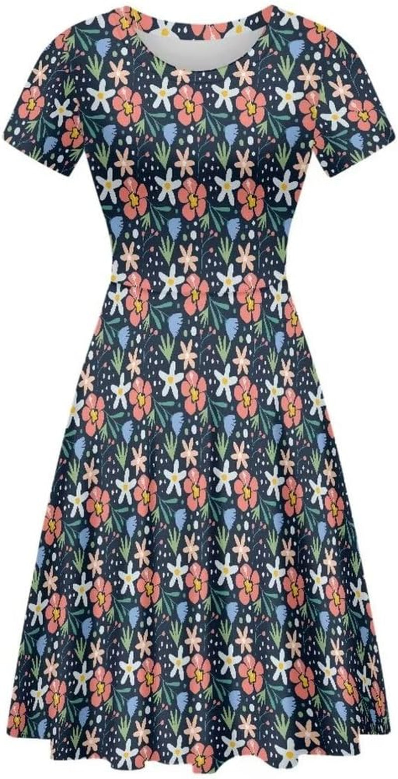 Colorful Pattern Printed Casual Midi Dress for Women - Image 28