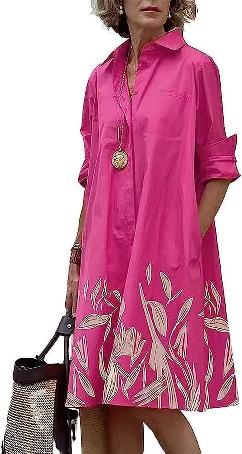 Chic Plus Size Linen Shirt Dress with Pockets - Image 13
