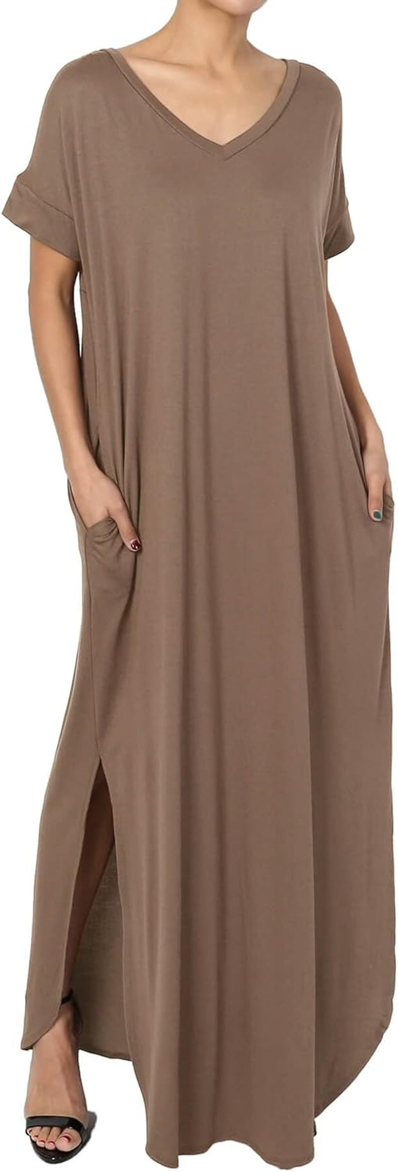 Relaxed Viscose Jersey Maxi Dress with Slit Styling - Image 21