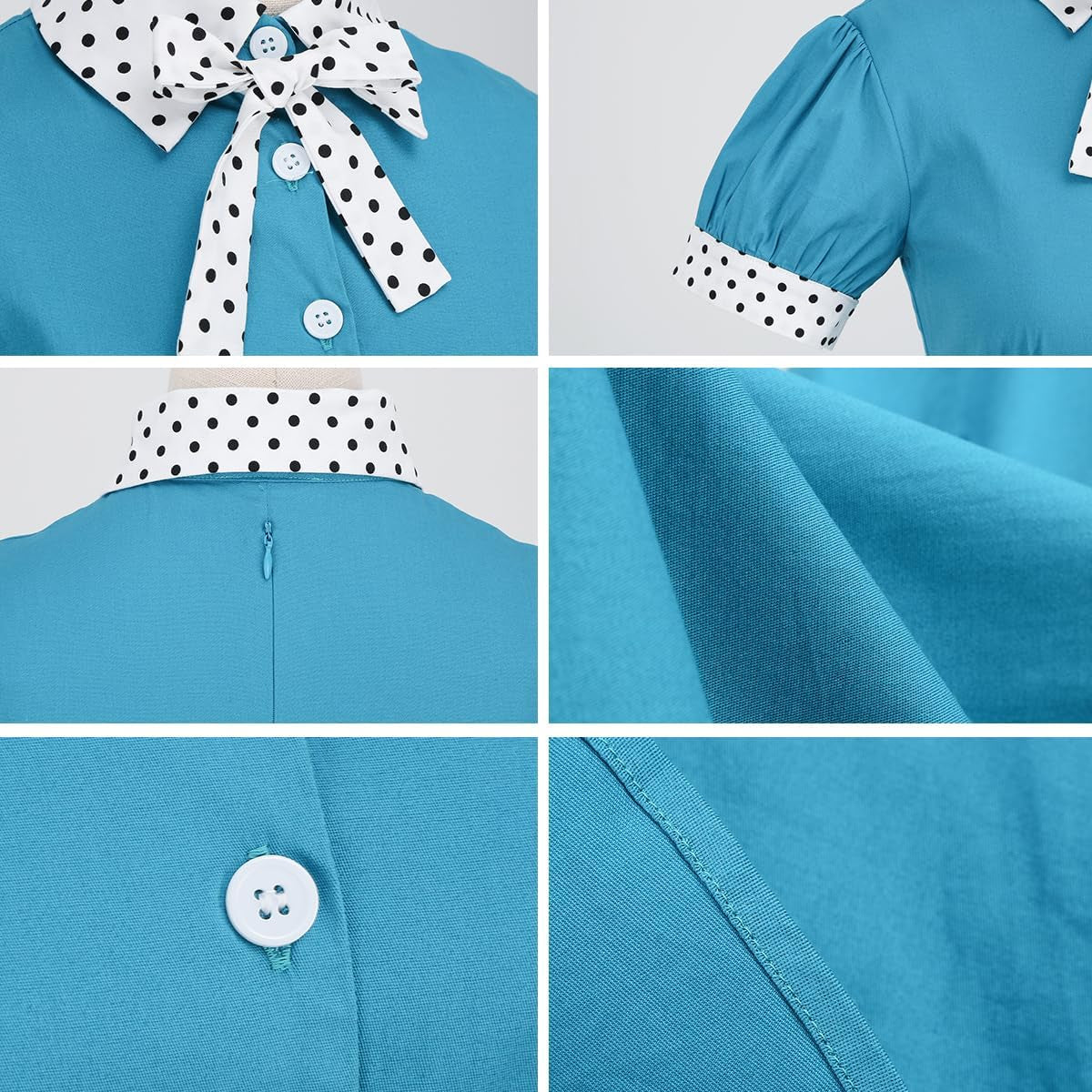 Vintage Chic Tie Neck Swing Dress for Women - Image 6