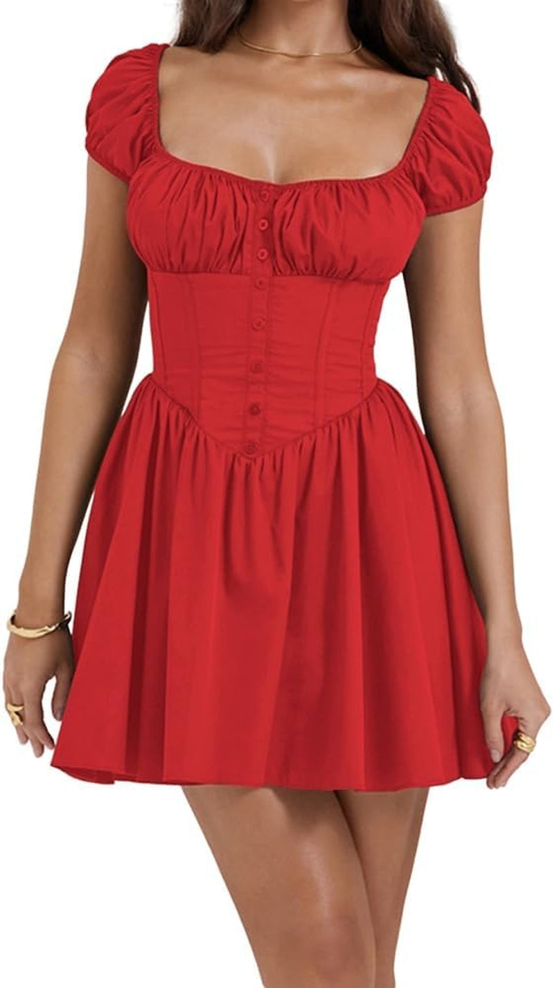 Chic Off-Shoulder Mini Dress with Lantern Sleeves - Image 45