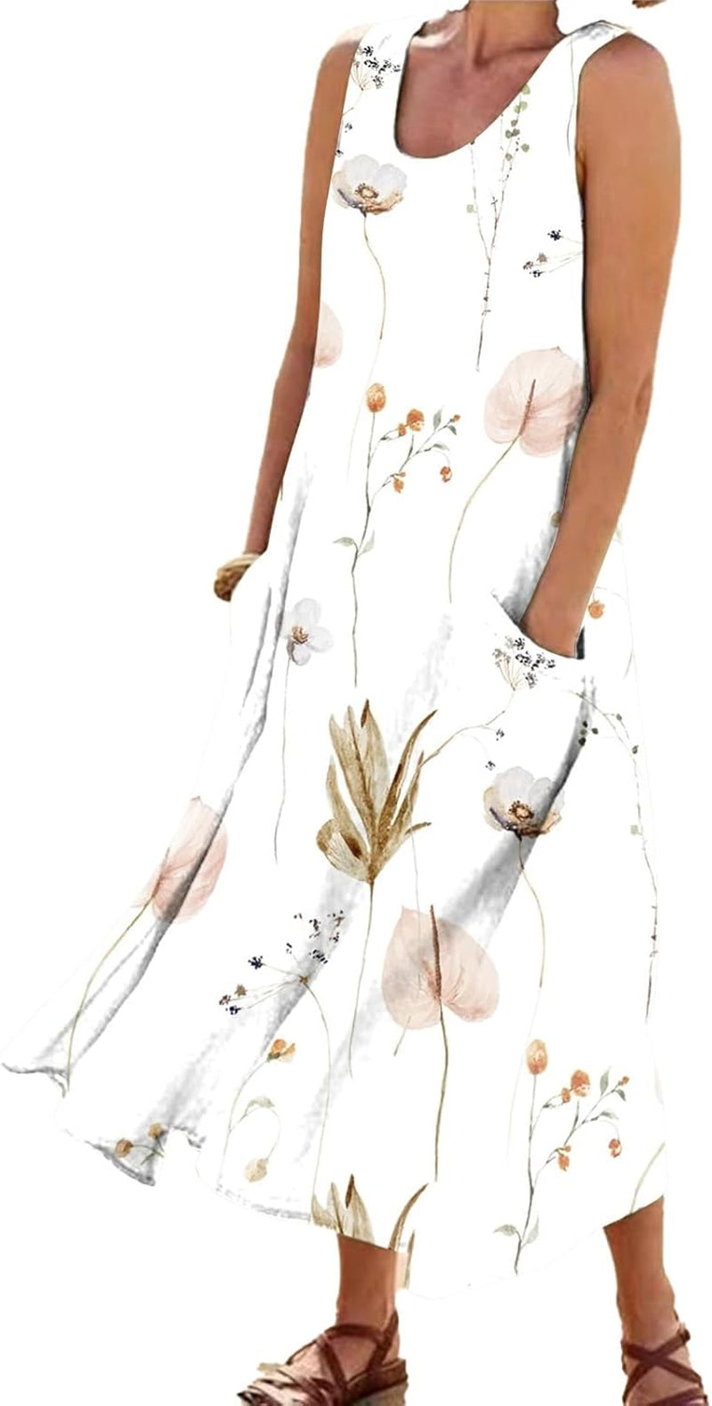 Boho Chic Floral Maxi Sundress: Flowy Summer Style for Beach Days - Image 28