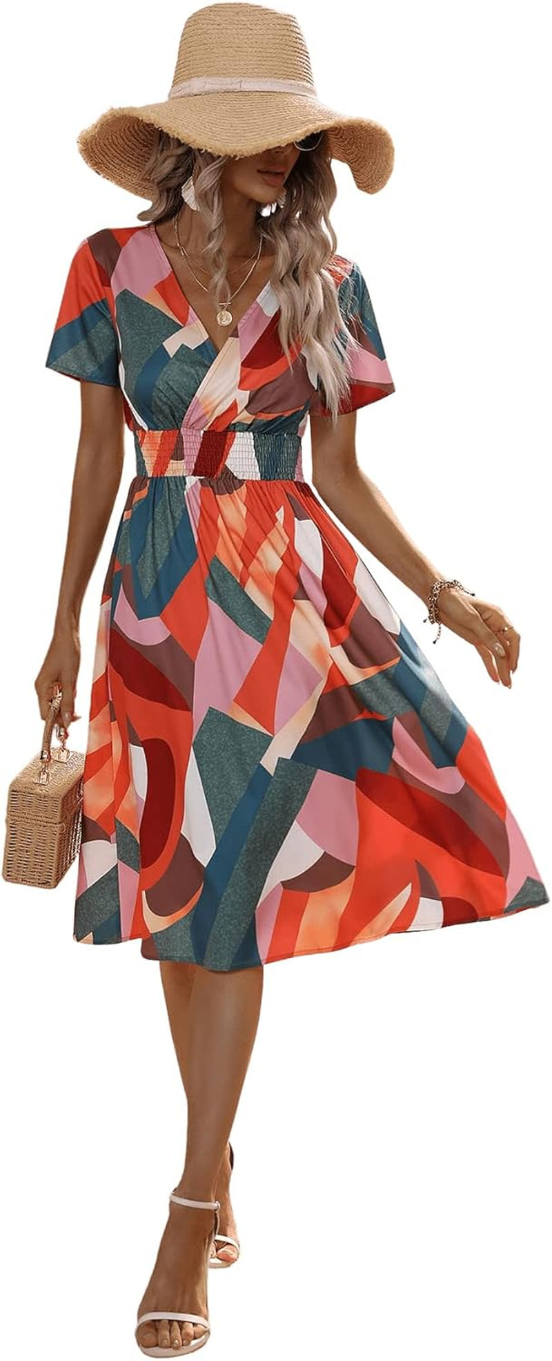 Polka Dot Wrap Dress with V Neck and Belted A-Line Silhouette - Image 8