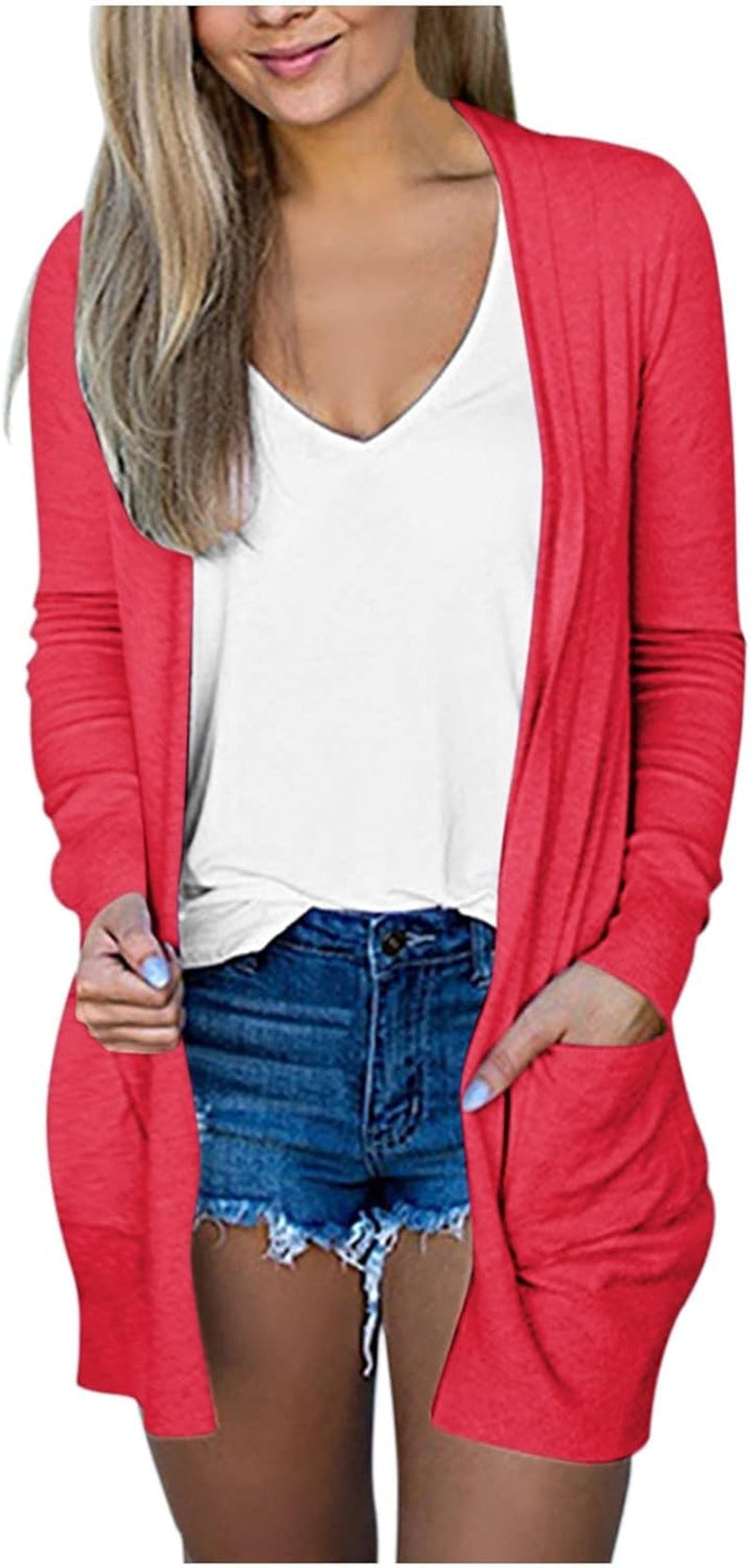 Cozy Chic Plus Size Open Front Cardigan Sweater with Pockets - Image 27