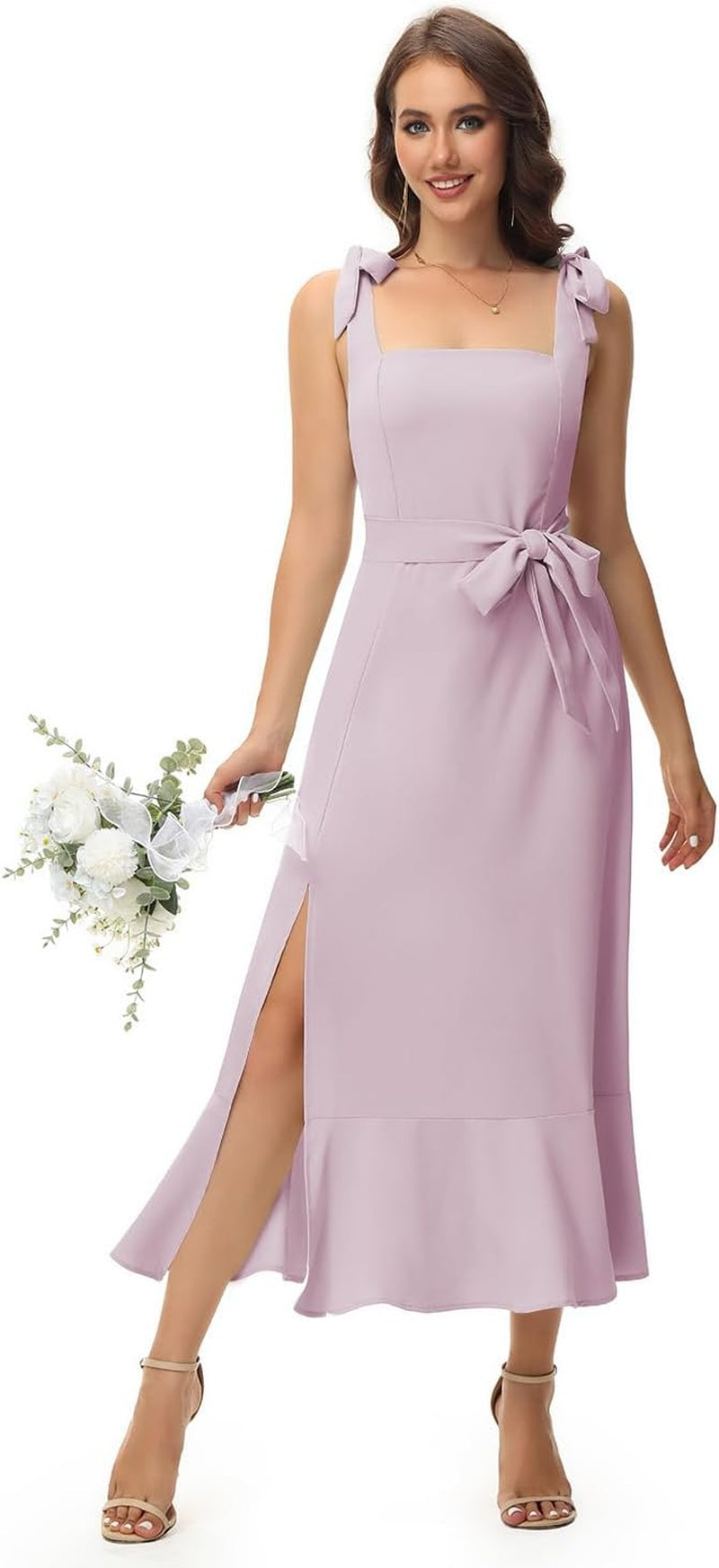 Nora's Dreamy Ruffle Sleeve Bridesmaid Dress - V Neck Chiffon A-Line Formal Gown - Image 21
