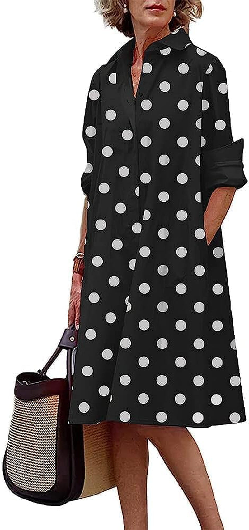 Chic Plus Size Linen Shirt Dress with Pockets - Image 5