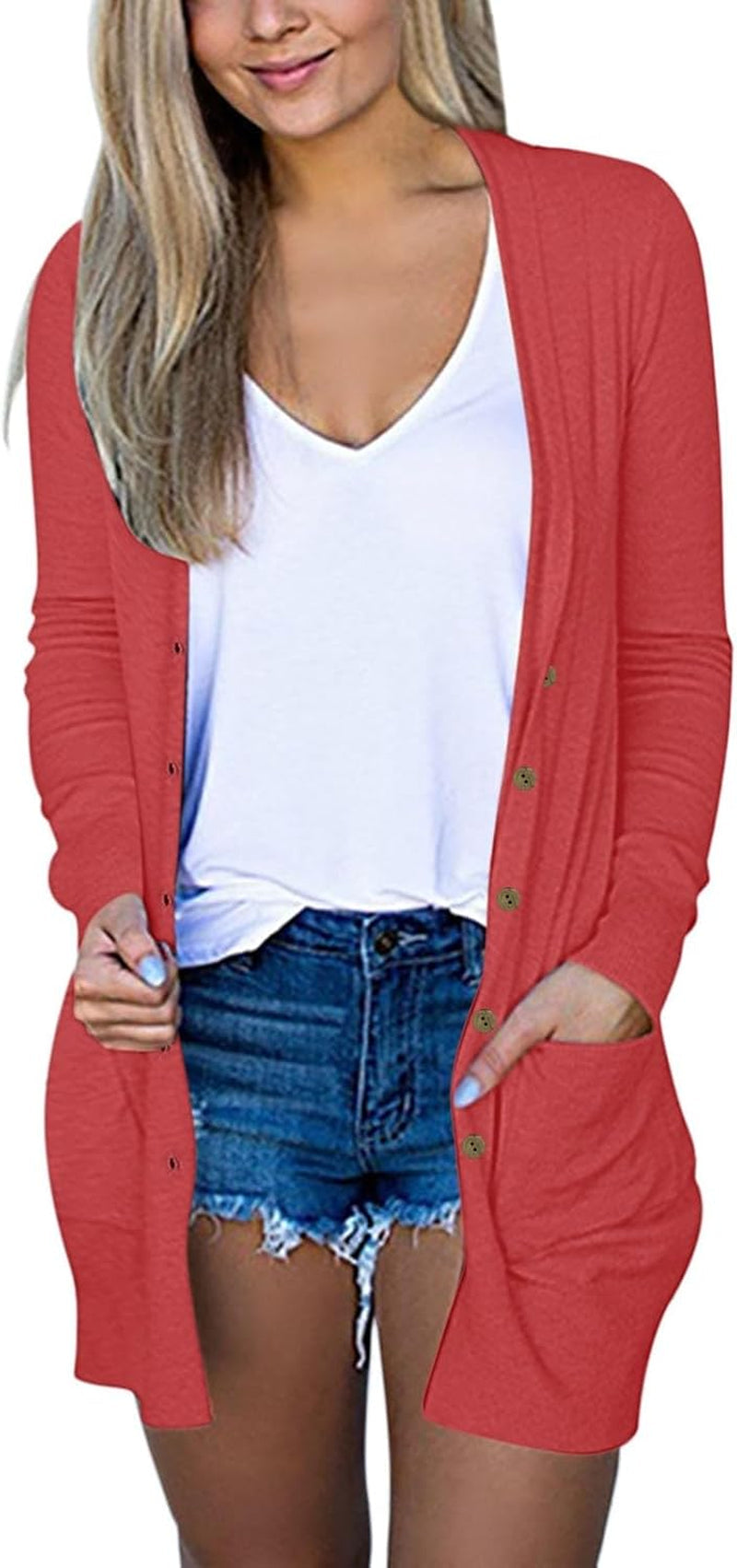 Cozy Plus Size Open Front Cardigan with Pockets - Image 45