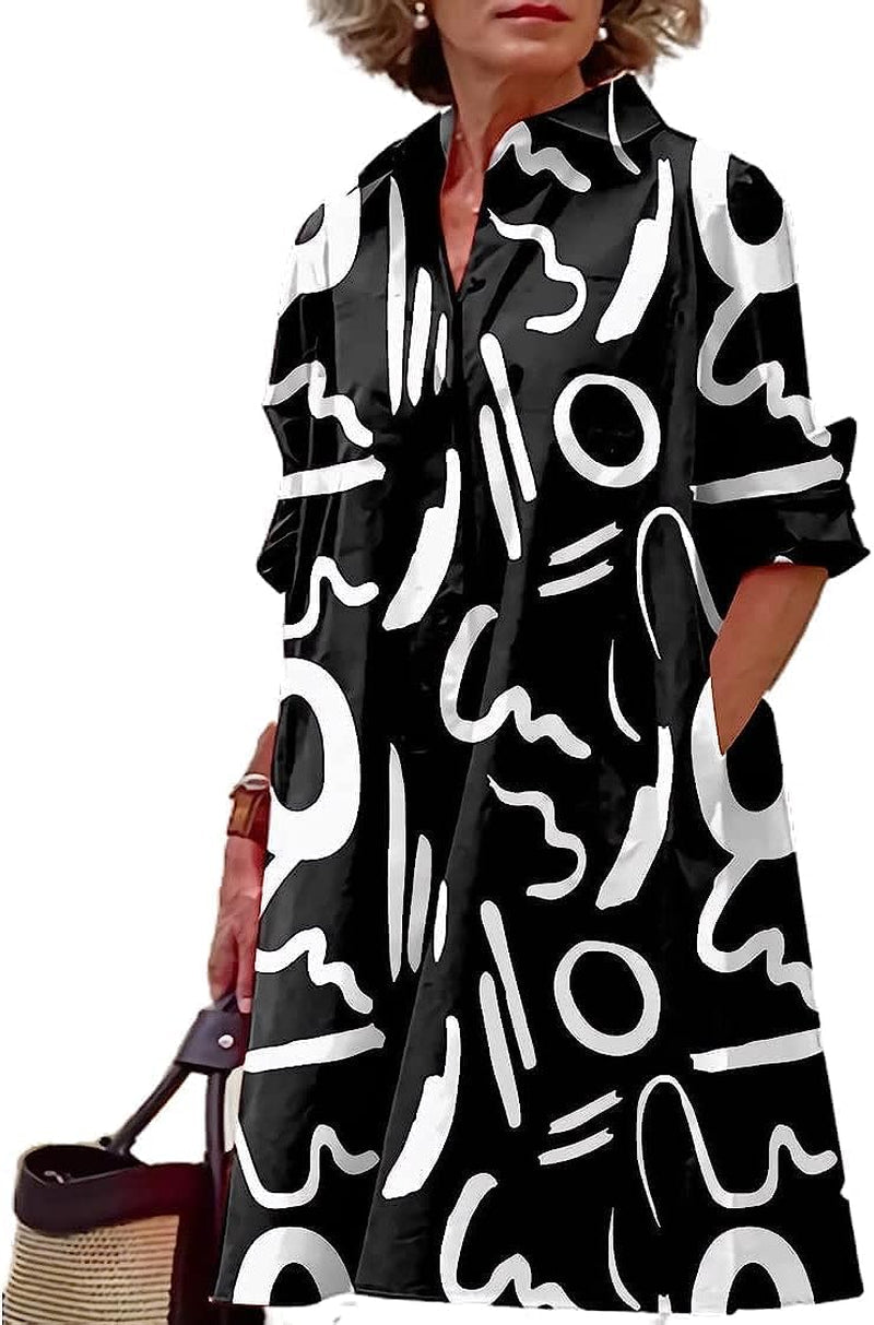 Chic Plus Size Linen Shirt Dress with Pockets - Image 23