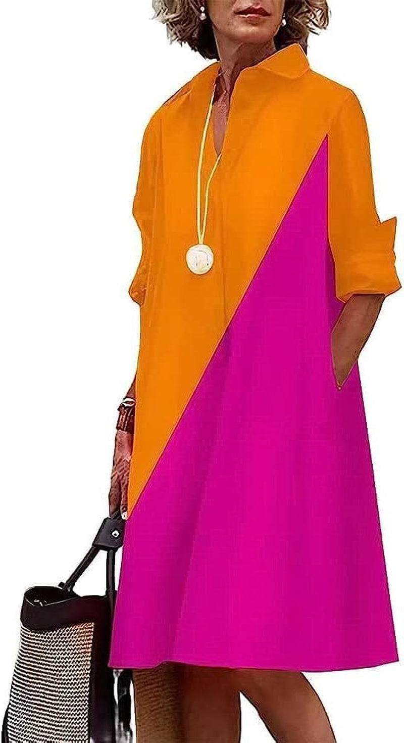 Chic Plus Size Linen Shirt Dress with Pockets - Image 25