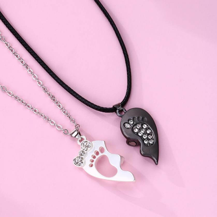 Two Piece Half Heart Necklace for BFF and Couple – worldnetgifts