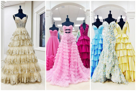 Tiered & Layered Prom Dresses