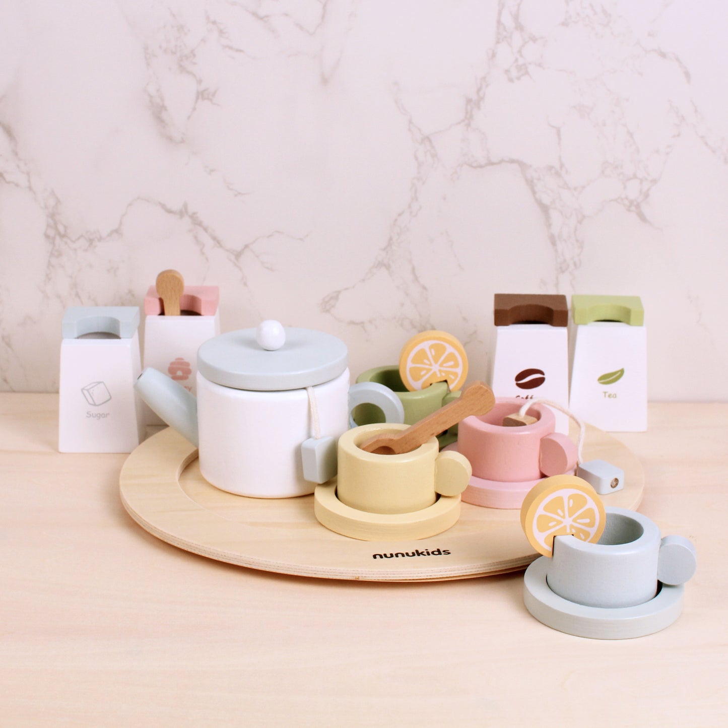 wooden tea set magnolia