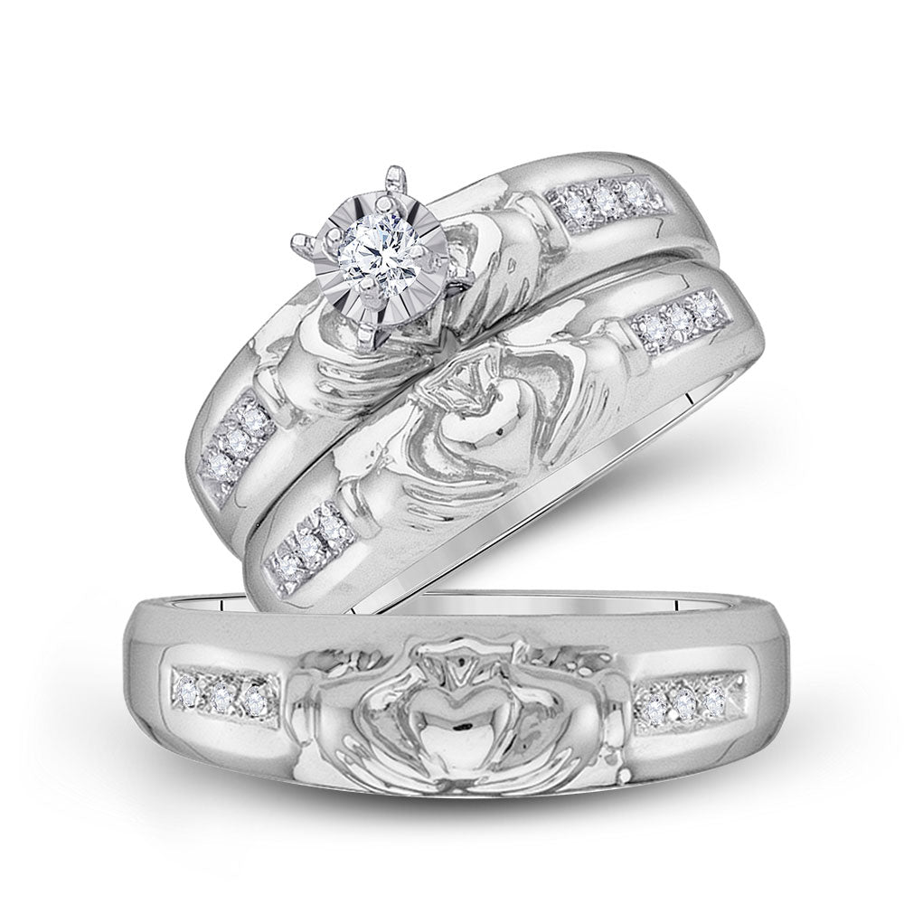 his and hers claddagh wedding bands