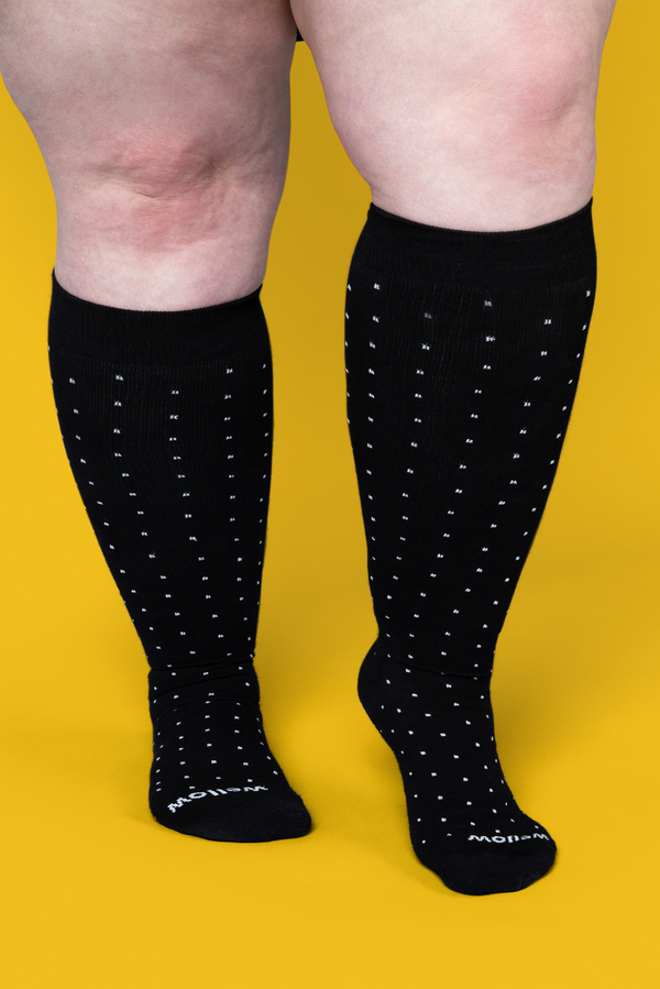 Black Charcoal - Wide calf, Compression Socks