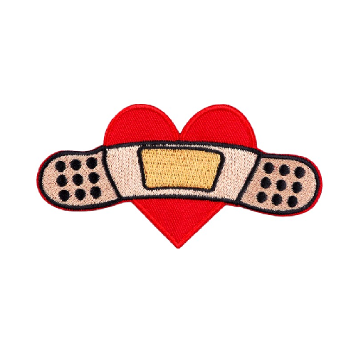 Small Broken Heart Embroidered Iron On Patch – Patch Collection